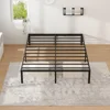 Black Metal Bed Frame,Full Size Bed Frame with Storage Space,Heavy Duty Sturdy Mattress Foundation,No Box Spring Needed 1