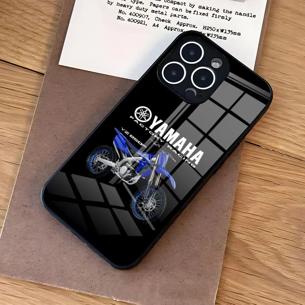Yamaha Racing Black Glass Phone Case