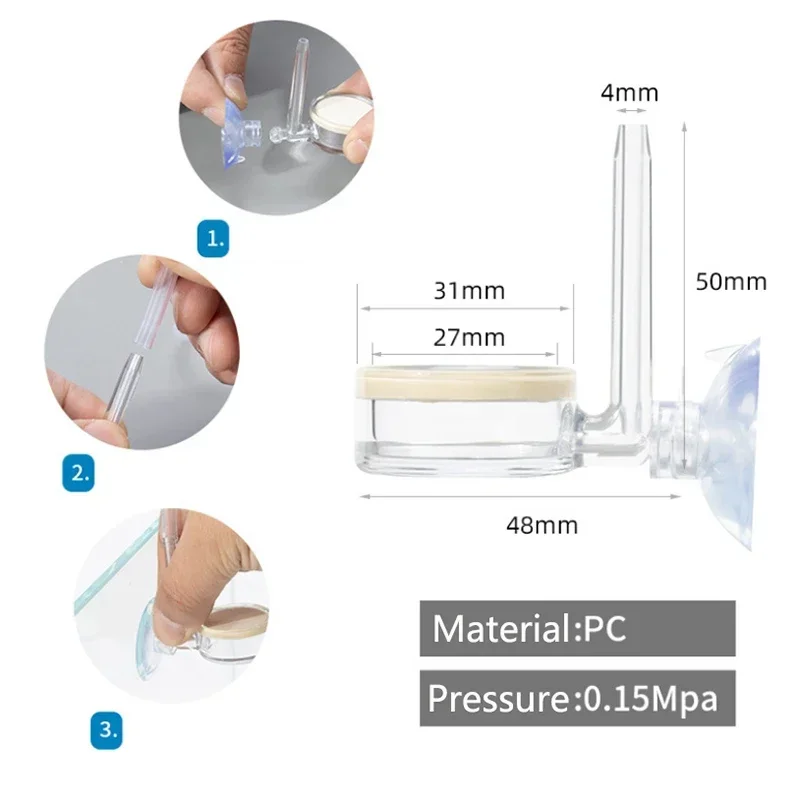 Air Pump Sand Stone Aquarium Oxygen Pump Fresh Air Stone Nano Bubble Bar Aquarium Fish Tank Aerator Pump with Suction Cup 4