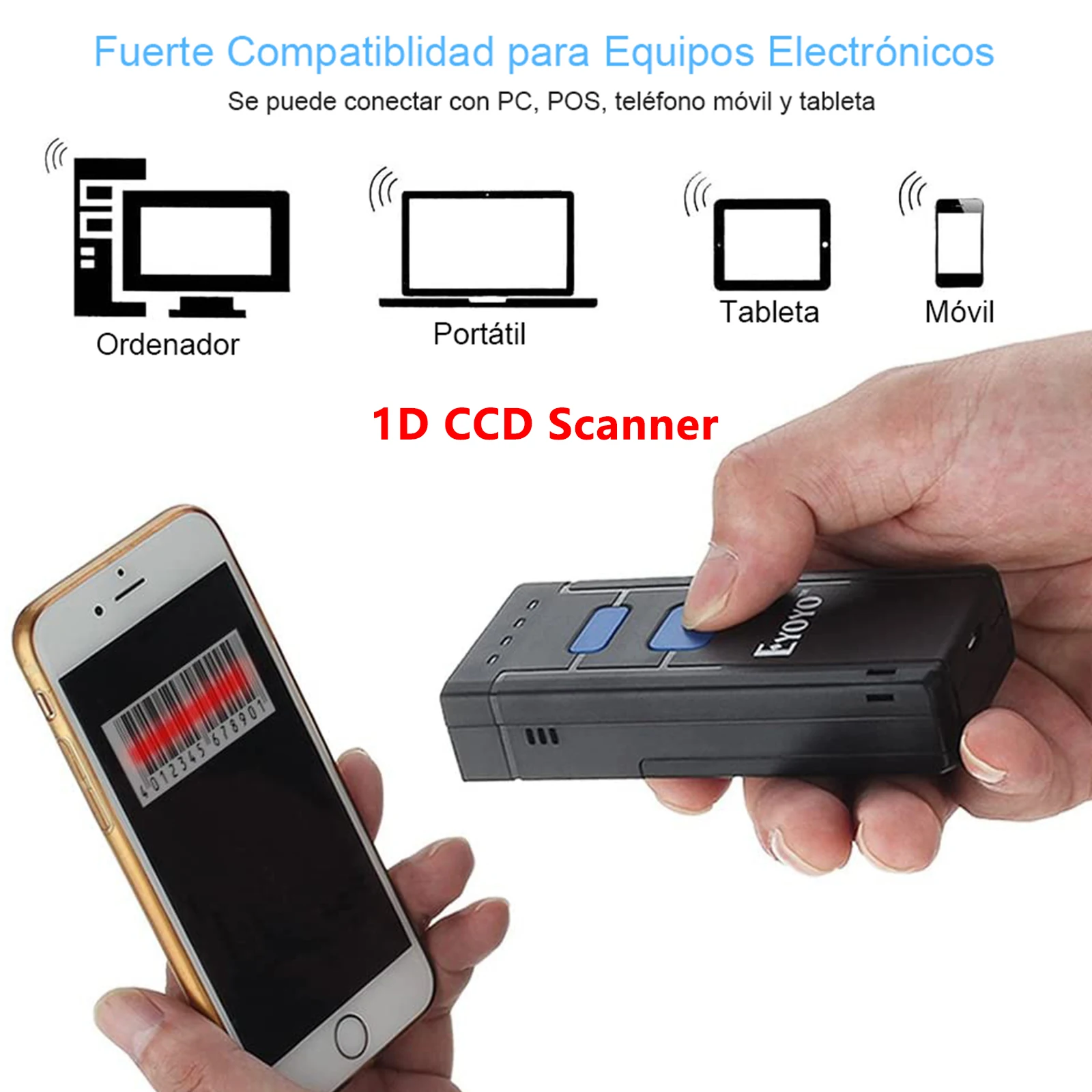 Eyoyo 1D Laser CCD Portátil Barcode Scanner