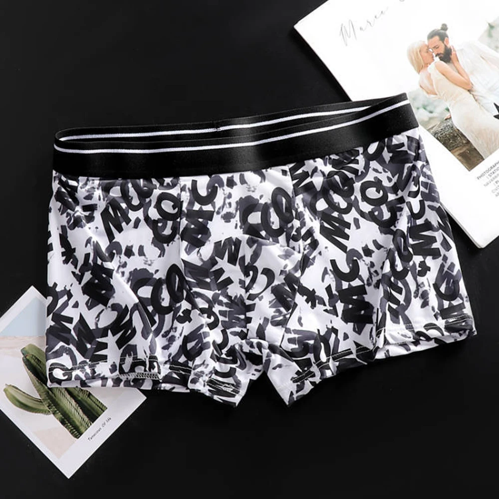 

Ice Silk Cool Underwear Men Sexy Boxer Briefs Bulge Pouch Soft Underpants Trunks Breathable Underpants Young Loungewear Boys