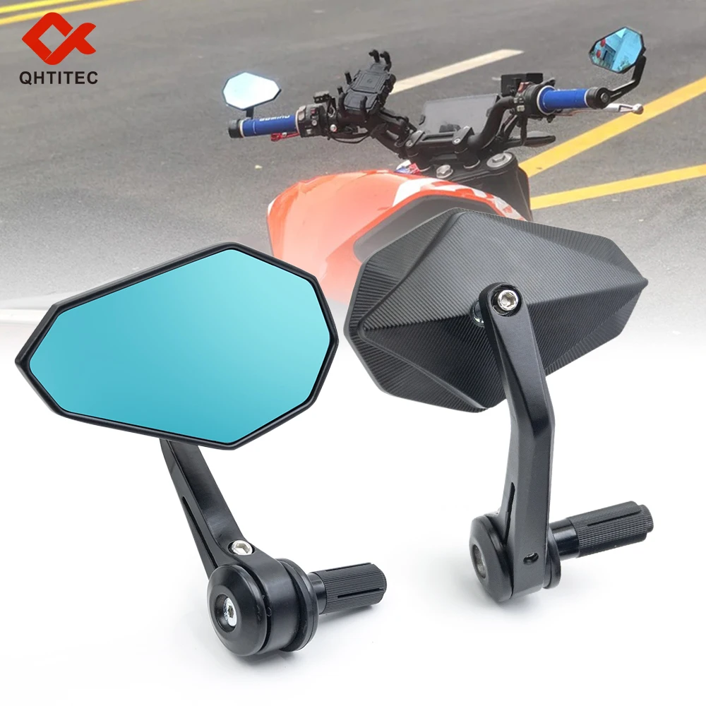 Espejos retrovisores laterales para extremo de barra de motocicleta de 7/8 "para Ducati Honda CB650R Kawasaki Yamaha MT03 Suzuki SV650 GSXS750 Benelli