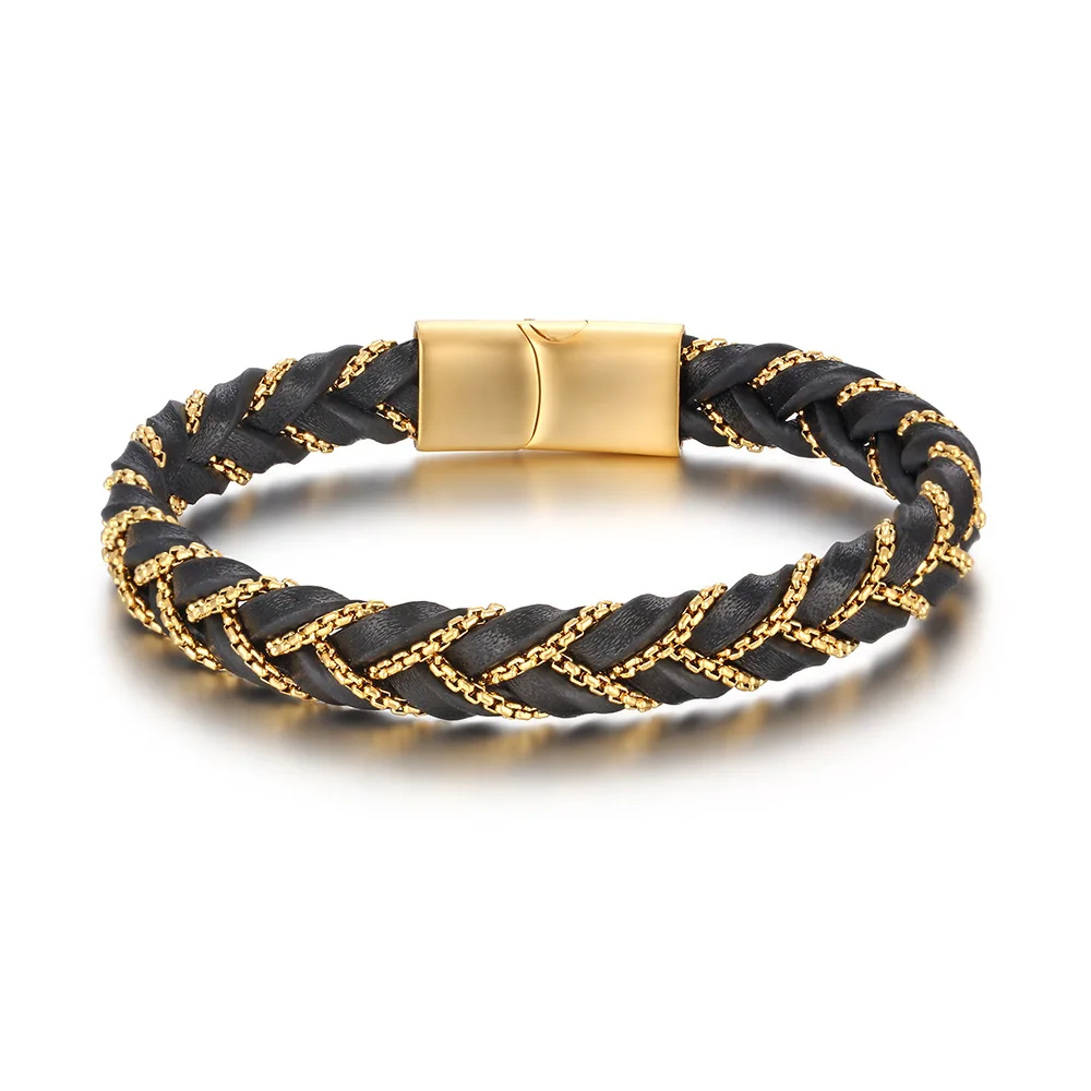 Pulsera de cuero Simple para hombre, brazalete con hebilla de acero  inoxidable, color negro, azul y marrón, joyería de regalo para el Día de San  Valentín, nuevo estilo - AliExpress
