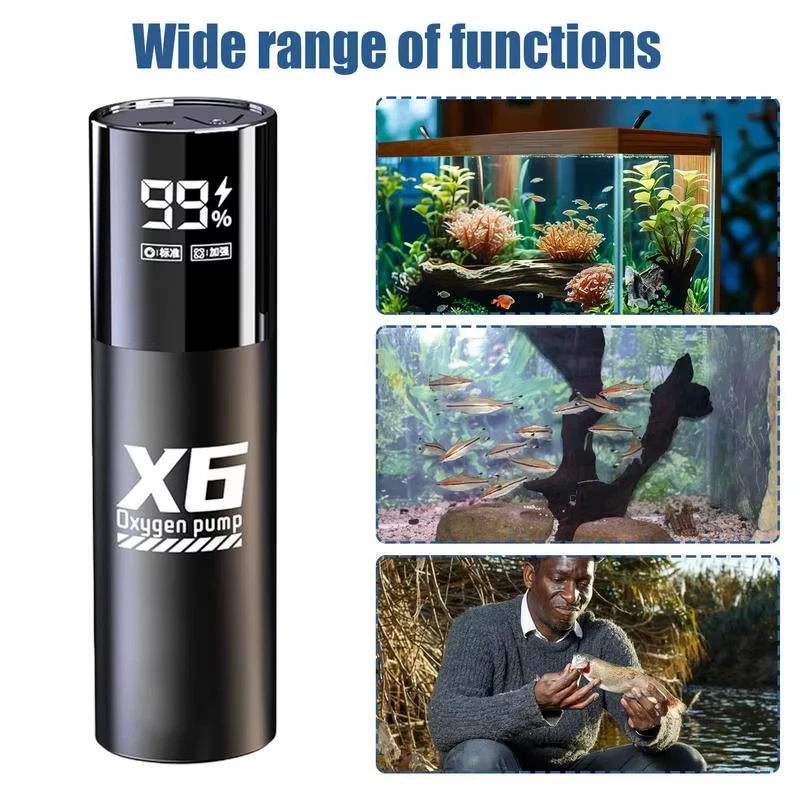 Aquarium Fish Tank Oxygen Pump Charging Dual-Purpose Air Pump Usb Lithium Battery Household Portable Fishing Mute 2400ma Outdoo