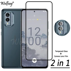 Premium 2 - in - 1 Full Cover Tempered Glass Screen & Camera Lens Protector, 6.43 - Inch for 1 Glass and 1 Len (For Nokia X30 5G)