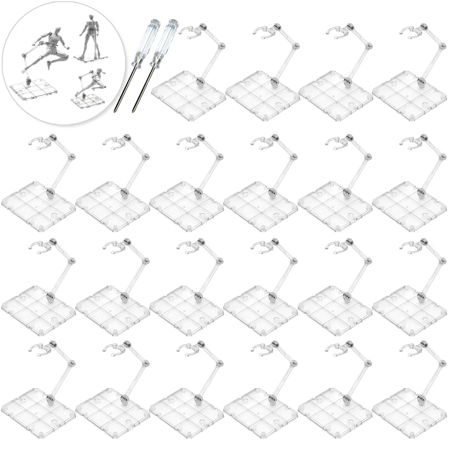 Clear Action Figure Stand Assembly Display Holder Base Model Support Stand for HG RG SD SHF Gundam 1/144 Figures action figure stand,display stand