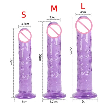 Erotic Soft Jelly Dildo Anal Butt Plug Realistic Strong Suction Cup Adult Toys G-spot Orgasm Big Penis Sex Toys For Woman 4