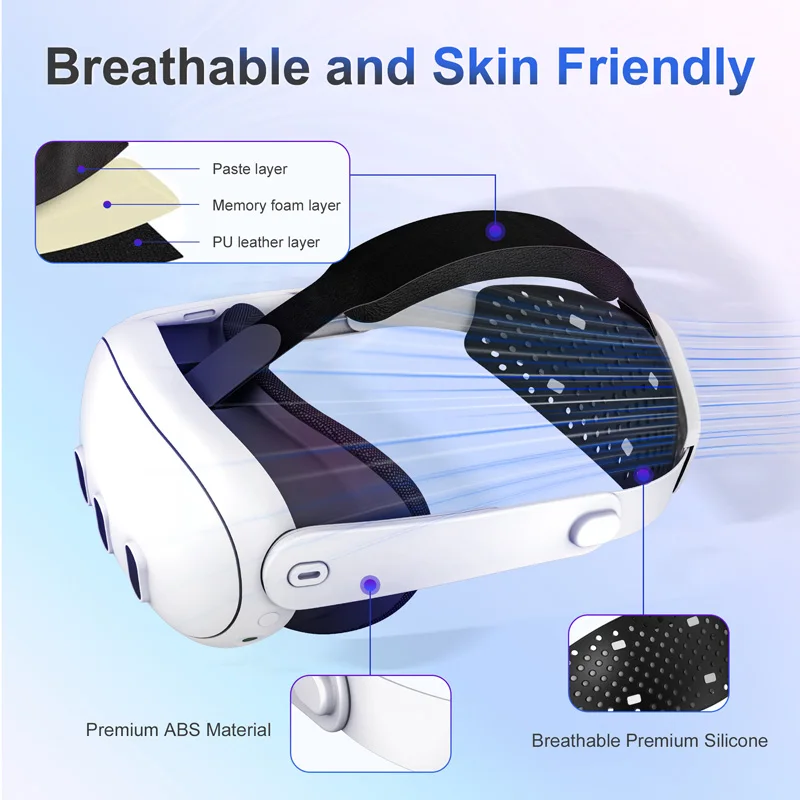 조정 가능한 VR 헤드셋 스트랩, 헤드 압력 감소 교체 스트랩, 메타 퀘스트 3 용 헤드 밴드 액세서리