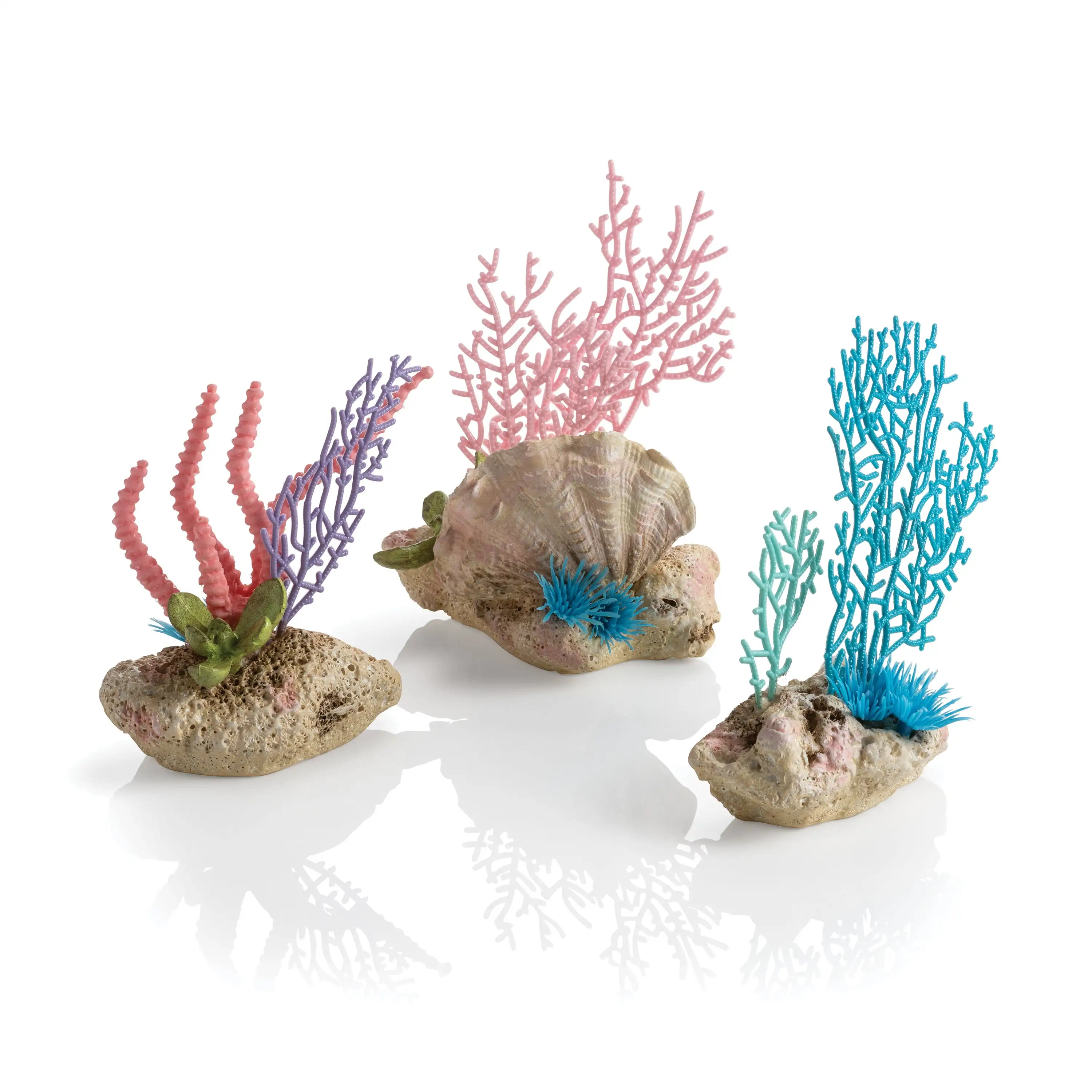 

Coral Fans & Shells Aquarium Decor Set Of 3 - Ceramic, Mutlicolor