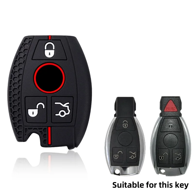 Luxurious Silicone Car Key Cover with Keychain