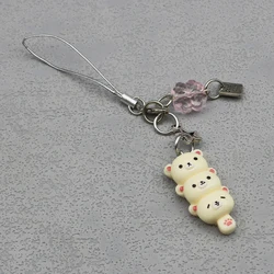 Handmade Kawaii Dango Bear & Cat Charm Pendant: Cute Japanese - Style Accessory - Other (B Pink)