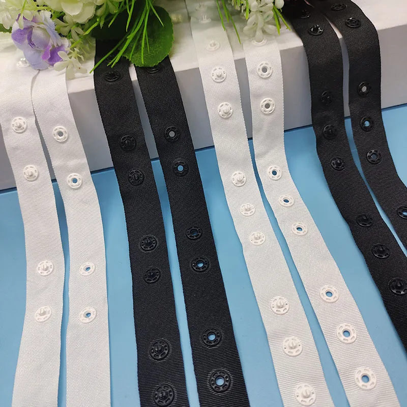 snap buttons tapes snaps Ribbon Mixed Black White Stud Cloth Diaper fabric tape buttons Garment sewing accessories 6