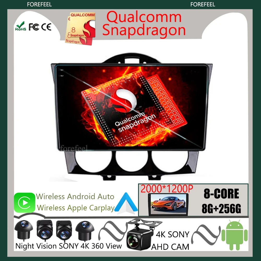 

Android 12 для Mazda RX-8 RX8 2008-2021 Автомобильная стереомагнитола мультимедийный видеоэкран плеер навигация GPS DSP ЦП HDR QLED