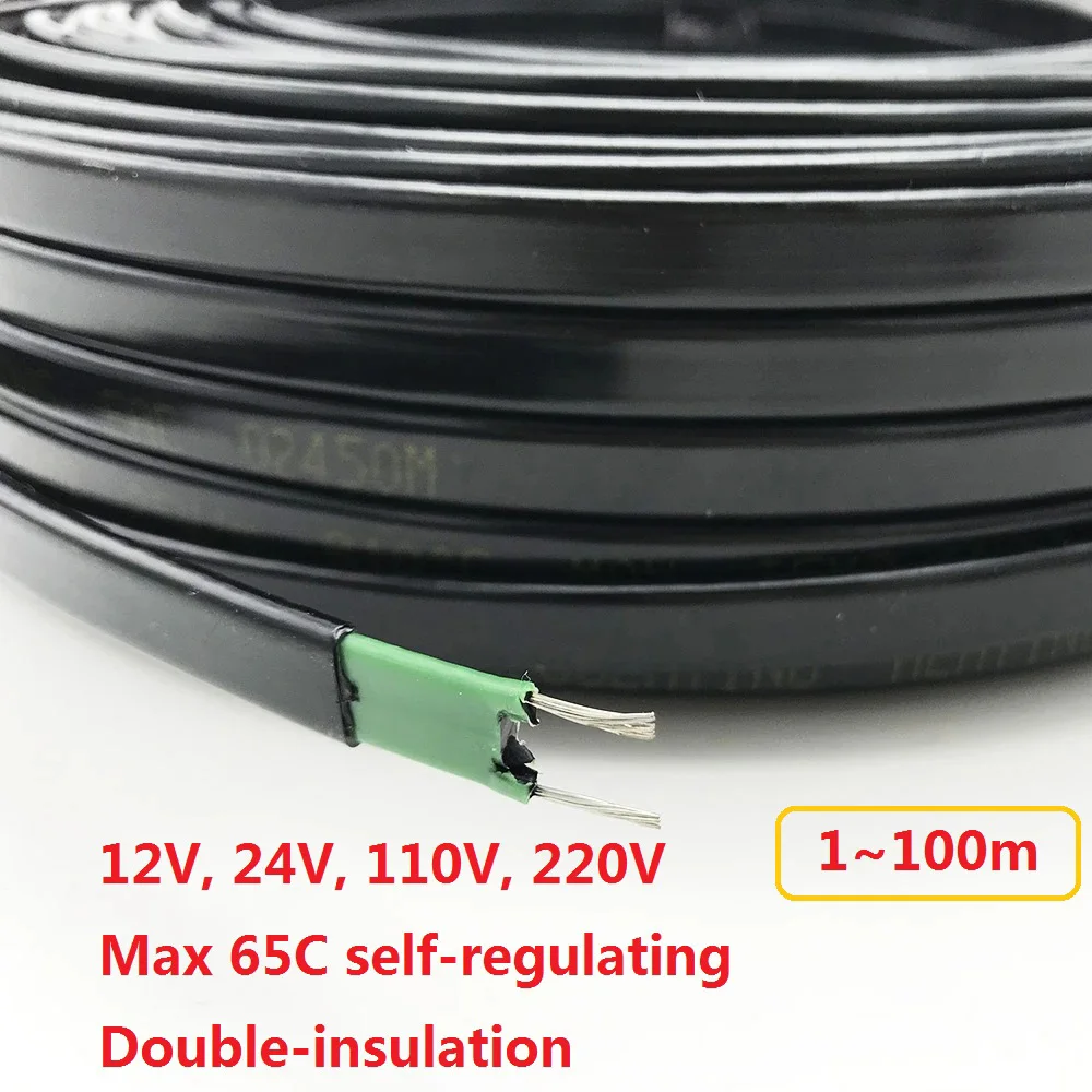 1 to 100m 12V 24V 110V 220V Water Pipe Anti-freeze Frost Protection Heating  Cable For Roof Self Regulating Electric Heater Wire - AliExpress