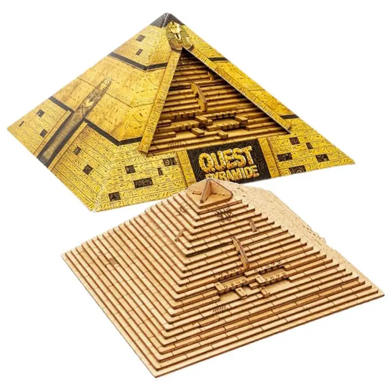 

3D Wooden Pyramid Decryption Mystery Toy Wooden Pyramid Toy STEM Science Educational Toys IQ Brain Teaser Puzzle Archaeology