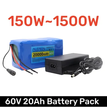 Batteria agli ioni di litio 60V 16S2P 20Ah 18650 67,2V agli ioni di litio 20000mAh Ebike Scooter elettrico per bicicletta con 30A BMS 750W 1000Watt