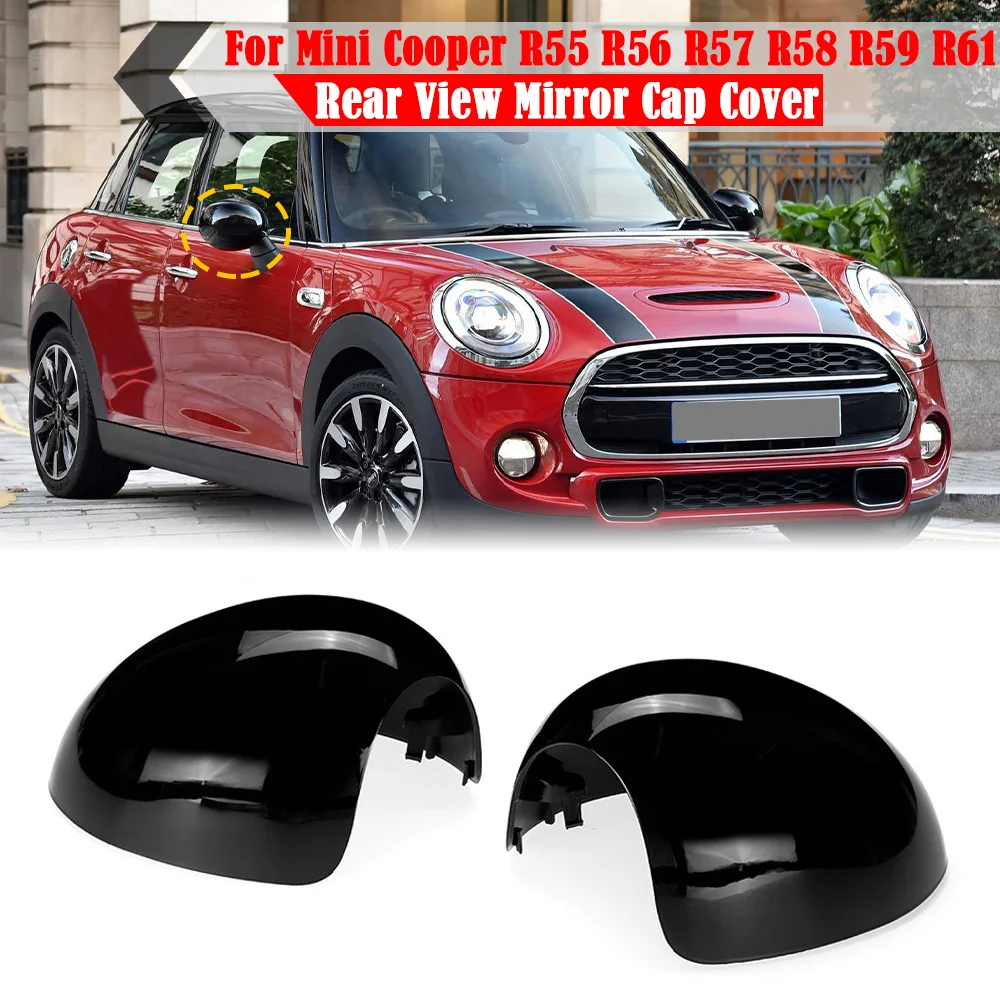 2 pz per Mini Cooper R55 R56 R57 R58 R59 R60 R61 copertura specchietto  retrovisore Trim nero lucido alloggiamento Caps ABS accessori auto -  AliExpress