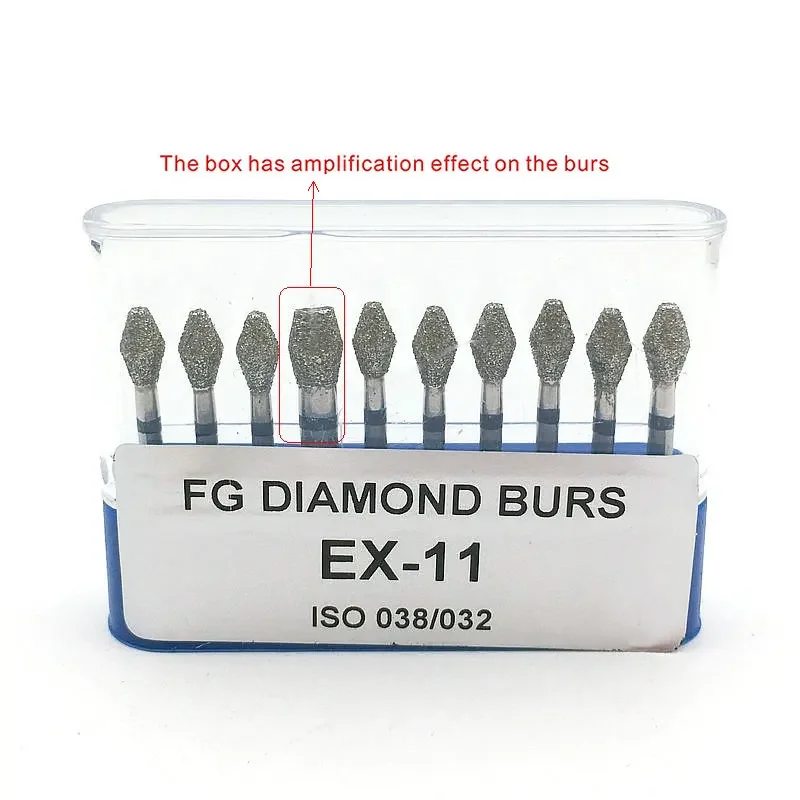 10pcs/set FG 1.6M Dental Diamond Burs Drill for Teeth Whitening Polishing High Speed Handpiece Dental Burs EX-11 images - 6