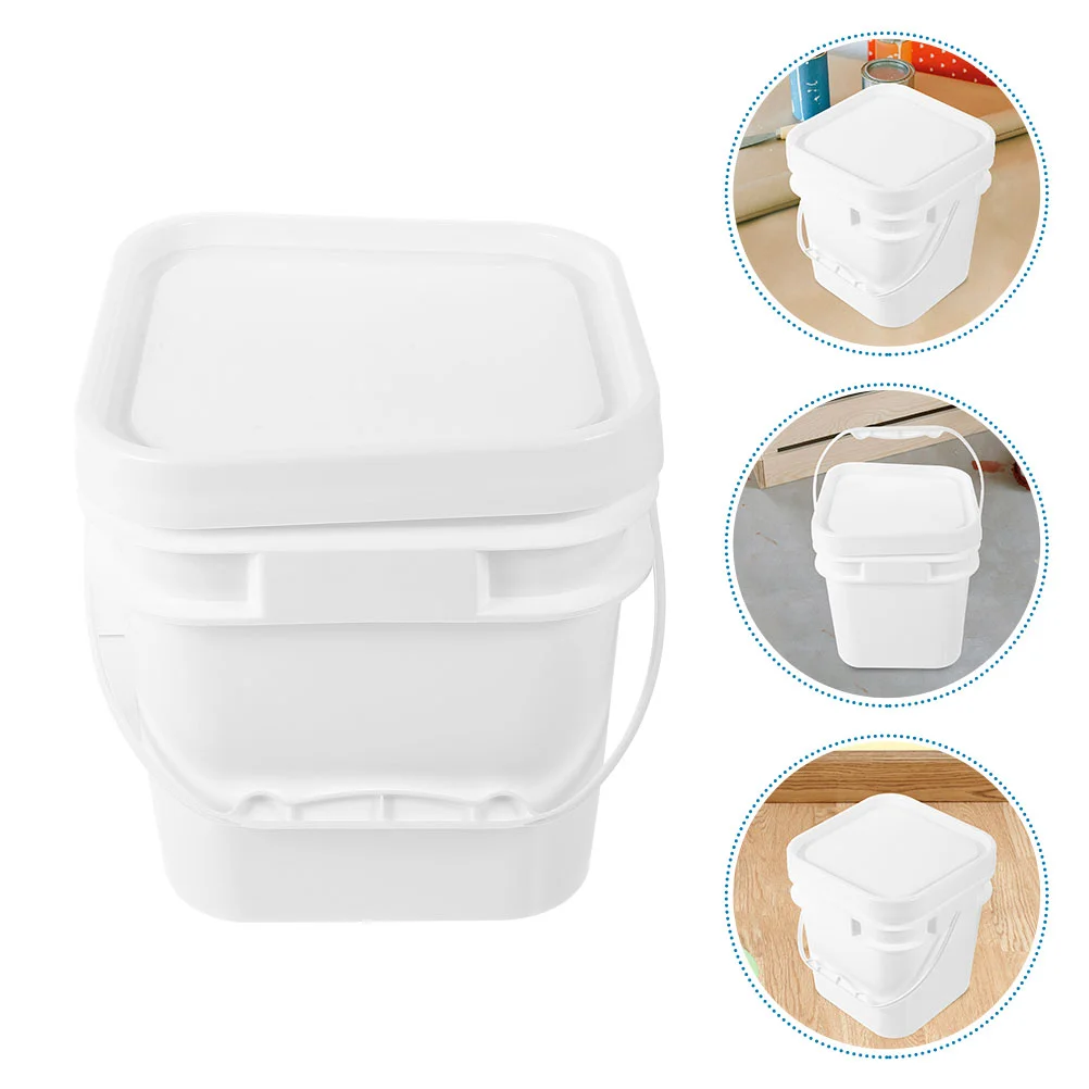 

Container with Lid Chemical Barrel Painting Bucket Storage Bin Portable Favor Containers White Empty Plastic Can
