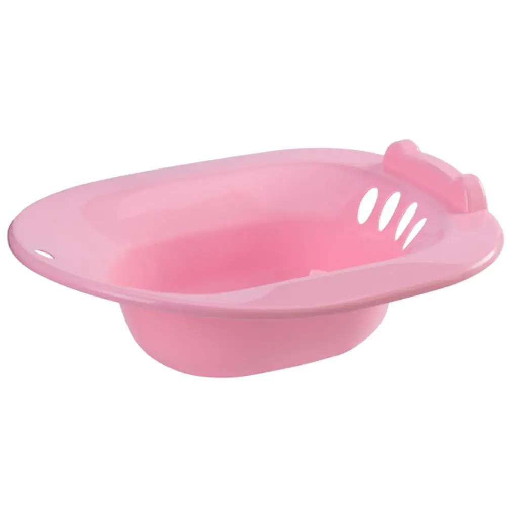Pink Anti Spill Sitz Basin Sit Bath Tub Postpartum Care Hemorrhoid Inflammation Treatment Bathroom Fixture Hip Bath Basin