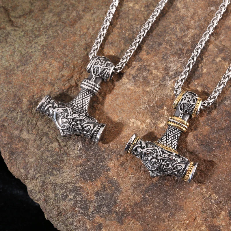

Nordic New Viking Men's Thor Hammer Pendant Necklace