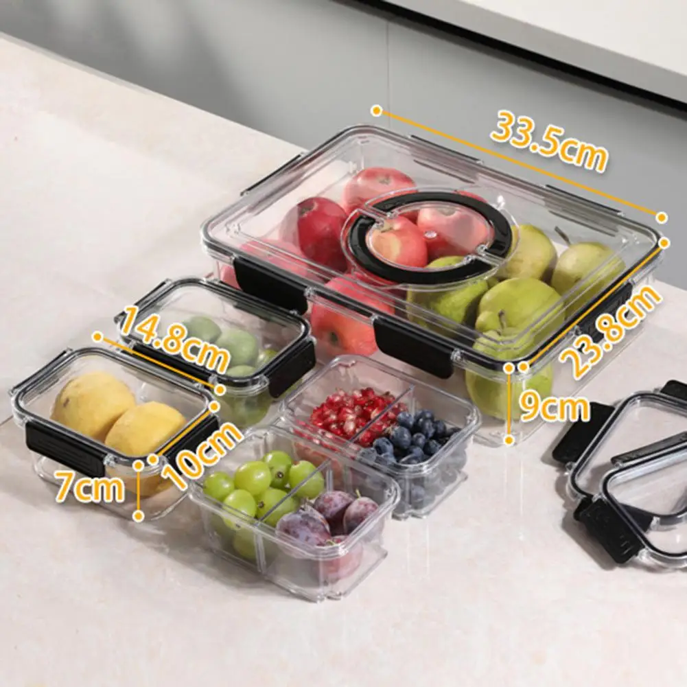 Food Storage Box Buckle Closures Good Sealing with Compartment Mini Portable Handle Snack Box Multi-purpose Snack Container Box