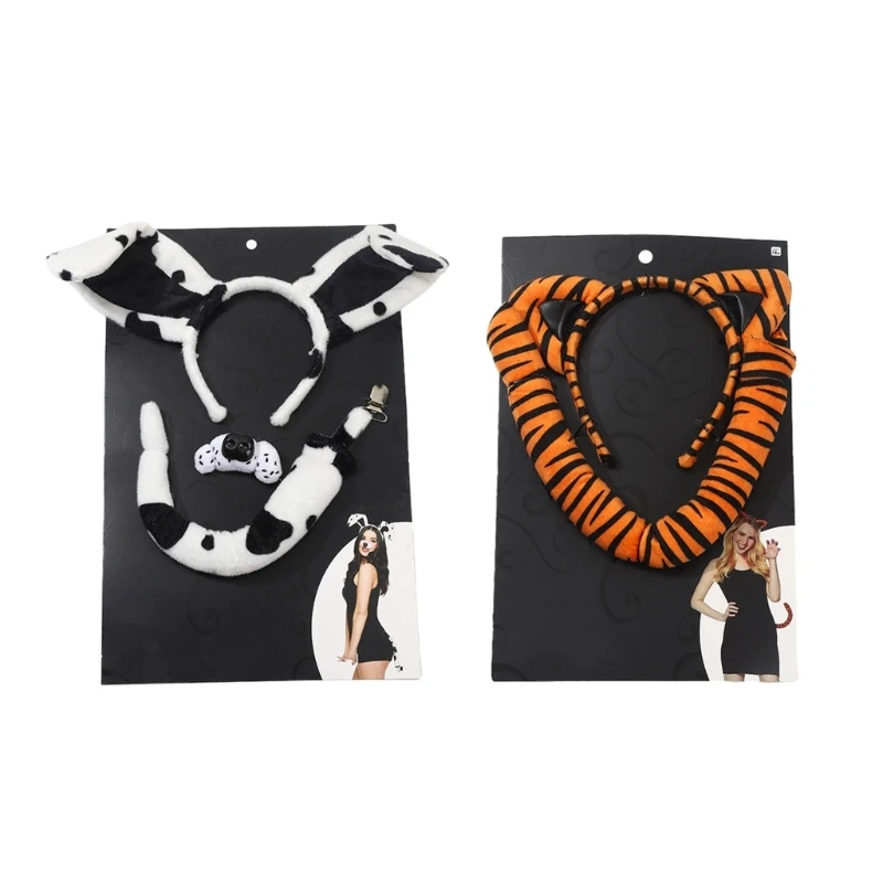 

Halloween Dog Costume Set with Spotted Dog Headpiece Nose Tail for Halloween