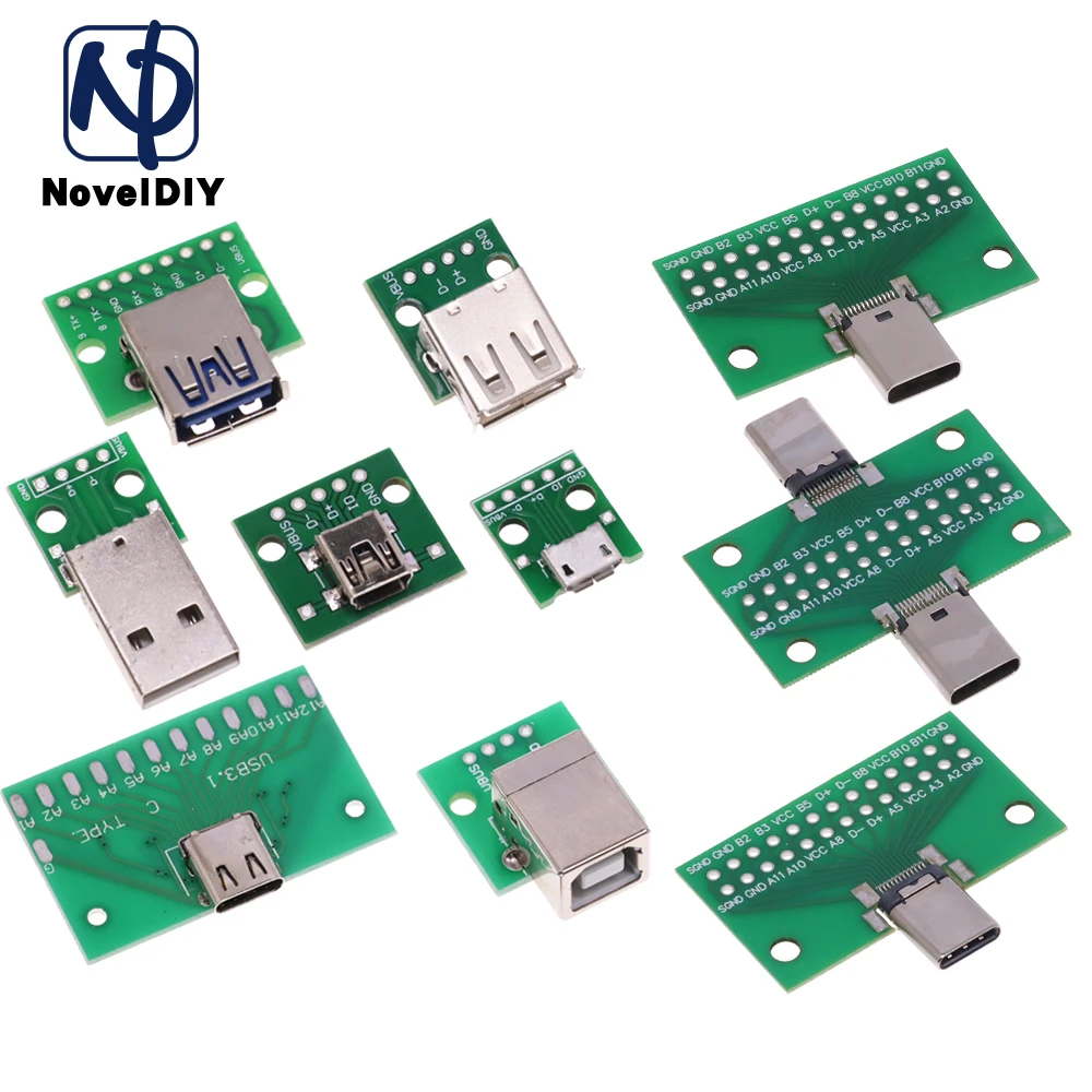 Micro MINI Male USB 2.0 3.0 To DIP Adapter 5pin Female Connector B Type PCB Converter Breadboard Switch Board SMT Mother Seat