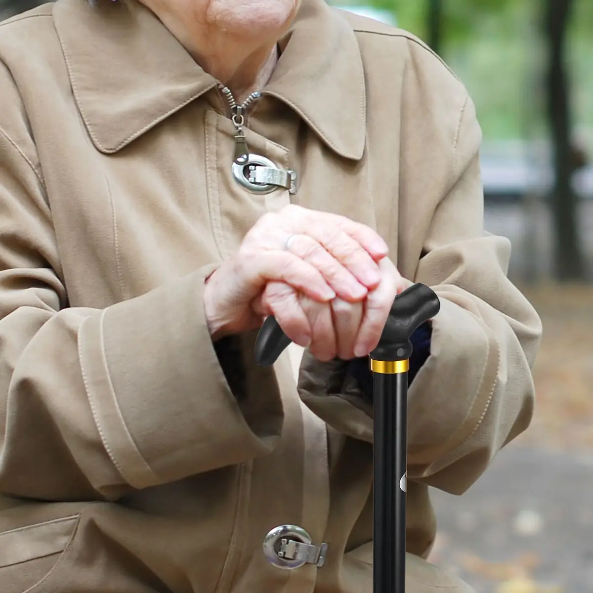 Walking Cane Elder Cane Stickmen Collapsible Telescopic Folding Cane Elder Cane Walking Trusty Sticks For Mothers Elder Fathers 2