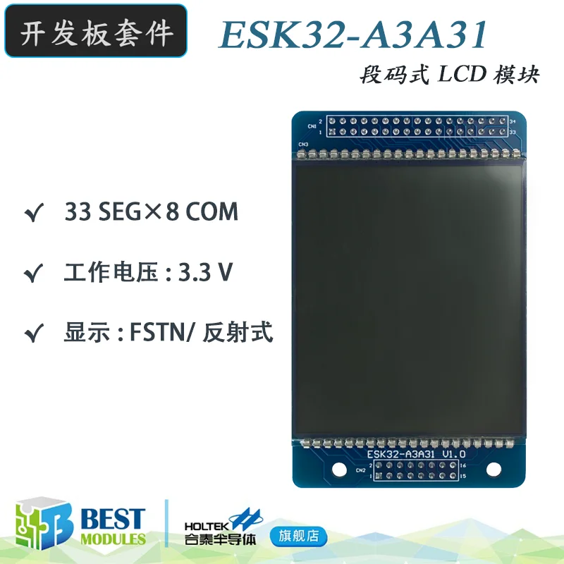 

Holtek 33 SEG X 8-сегментный кодовый тип LCD модульная фотография
