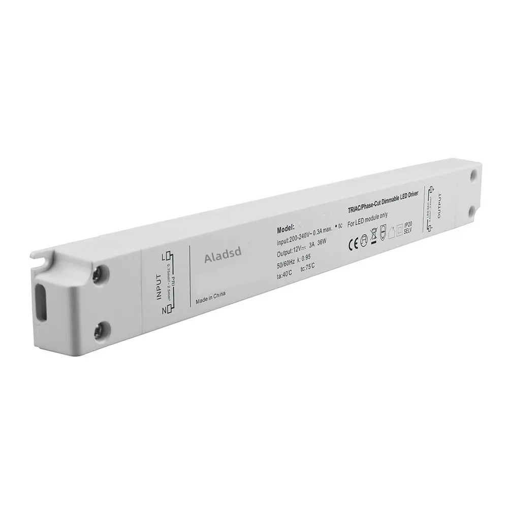 

Thyristor Long Rectangle Items Linear Plastic Shell With Terminals IP20 Triac Dimmable 30W 36W 60W 100W Transformer Convertor