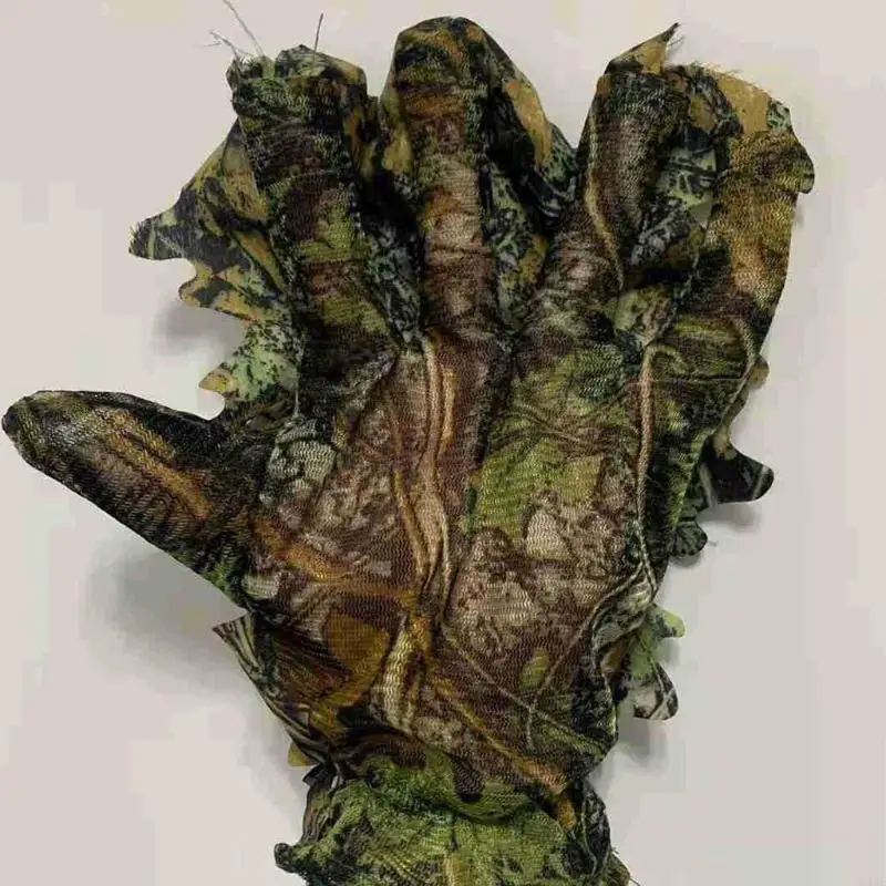 Hunting Gloves Universal for Hunting Fishing Outdoor Activities Leafy 3D Camouflage Breathable Protective Defend