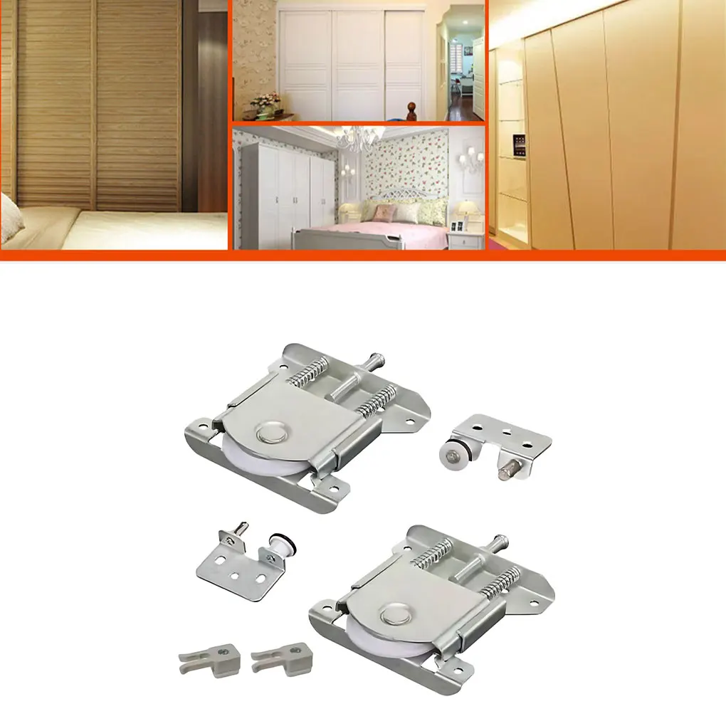 2pair Cabinet Sliding Door Wheel Rollers Easy Assembly Stylish Adjustable Wardrobe Door Pulley