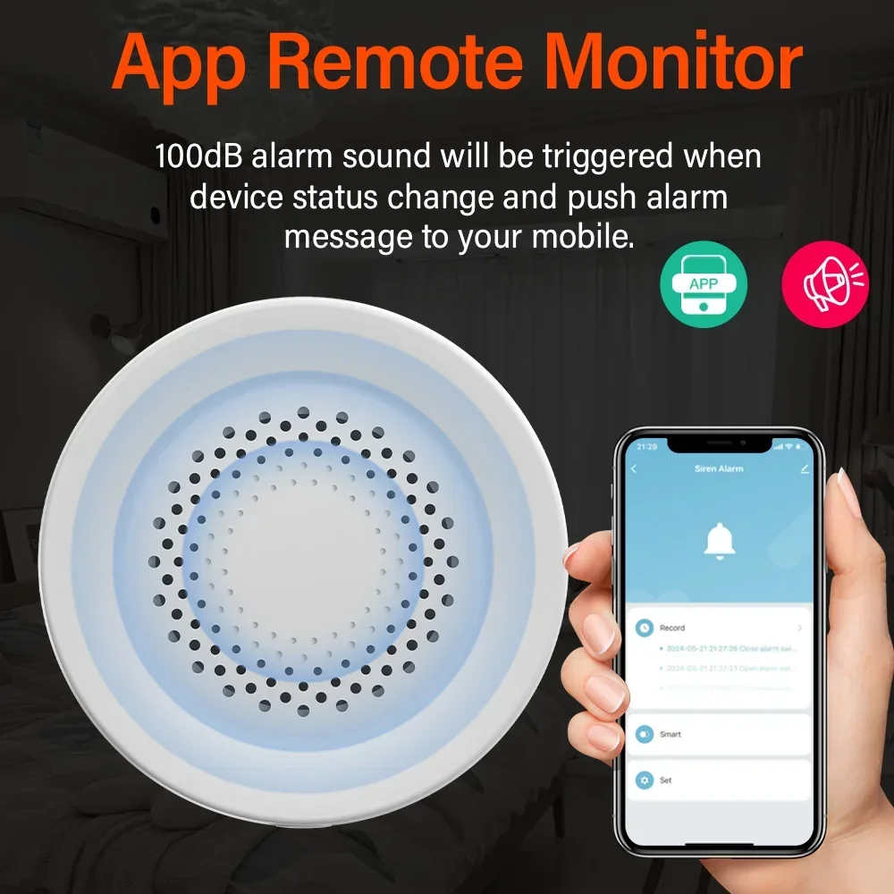 Tuya Zigbee WiFi Siren Alarm For Smart Home Security 100db Speaker Works With Alexa Yandex Alice Require Tuya Zigbee Hub