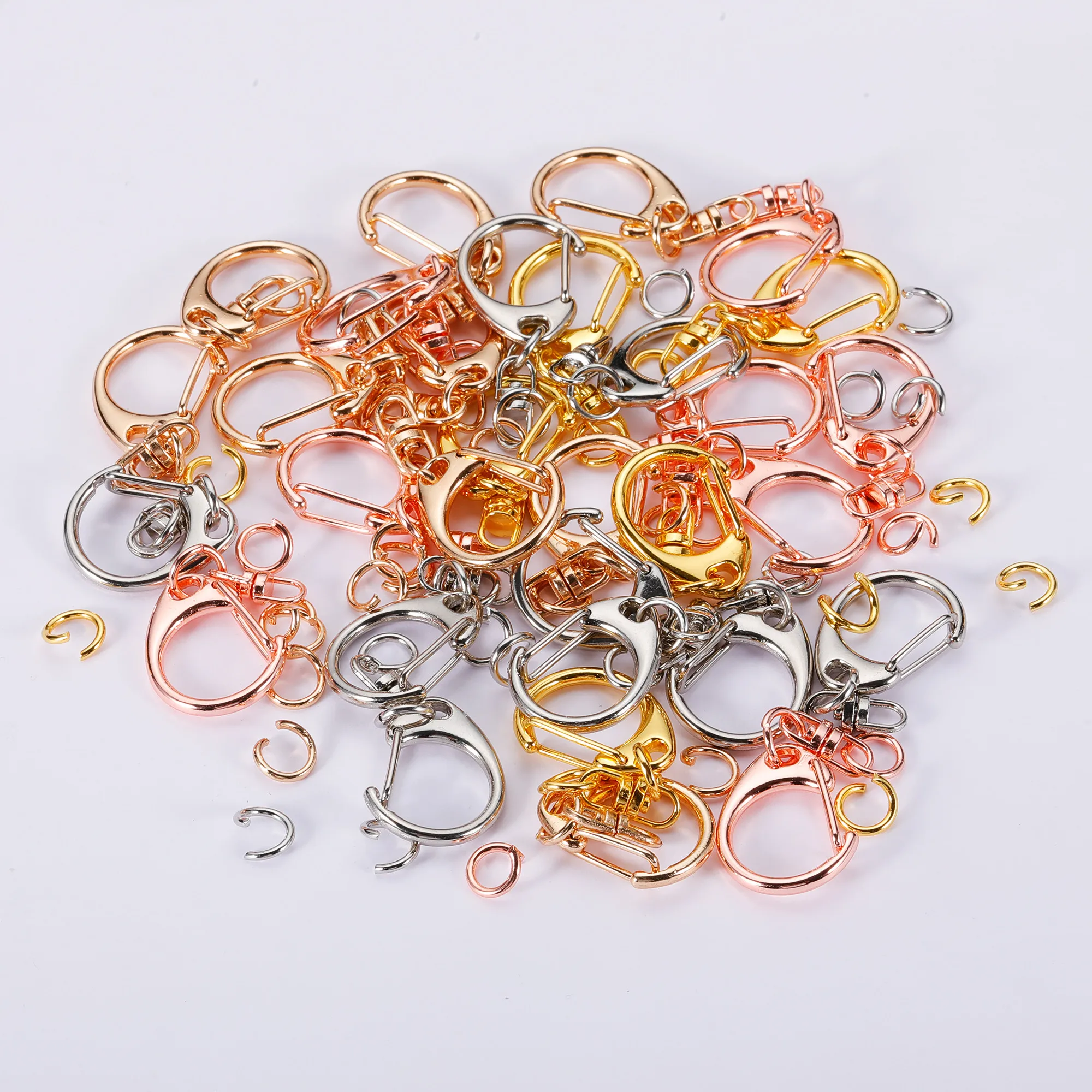 10pcs C 버클 회전 걸쇠 열쇠 고리 8 모양 키 체인 Sleutelhanger 반지 금속 후크 클립 작은 걸쇠 보석 만들기 도매