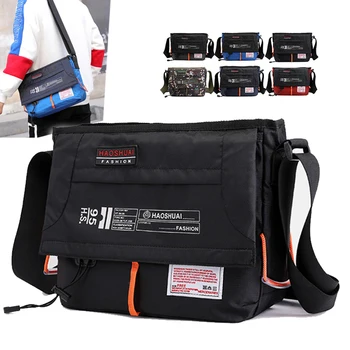 Borsa a Tracolla da Uomo, Messenger Bag Multifunzionale in Nylon di Alta Qualità, Casual, per Libri e Documenti