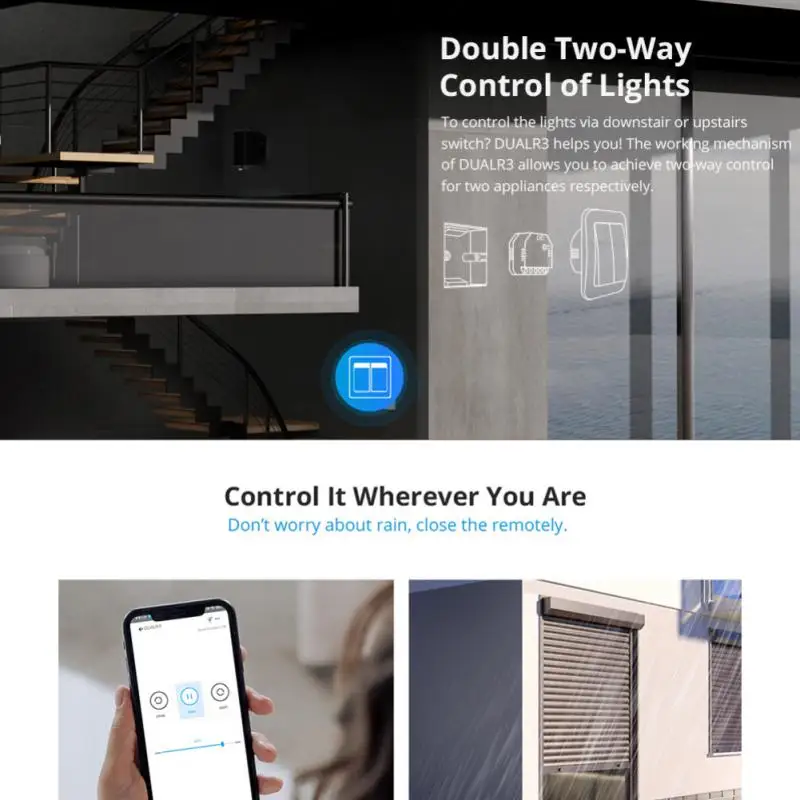 1-10PCS SONOFF DUALR3 Lite podwójny moduł przekaźnikowy DIY MINI Wifi inteligentny przełącznik dwukierunkowa kontrola czasu przez EWeLink Alexa Google Smart Home