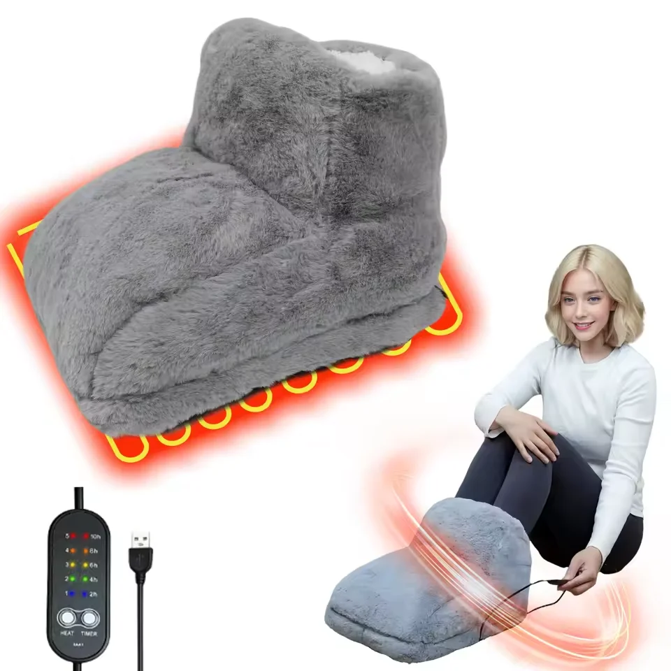 Electric Heater Foot Warmer USB Charging Comfort Fleece Washable Foot Heating Pad Winter Warm Slipper Household Feet Warming Mat