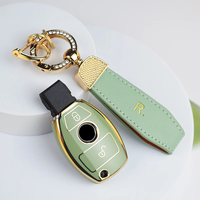 Key Case Cover Key Case Car Key Shell Keychain Holder for Mercedes Benz A B C S Class AMG GLA CLA GLC W176 W221 W204 W205 Car Key Accessories