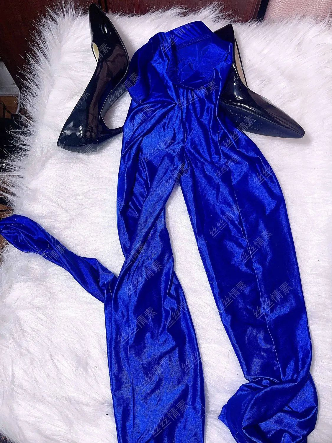 Glossy Blue Women Yoga Pantyhose Tights Plus Size High Waist Leggings Workout for Gym Tight Bottoms