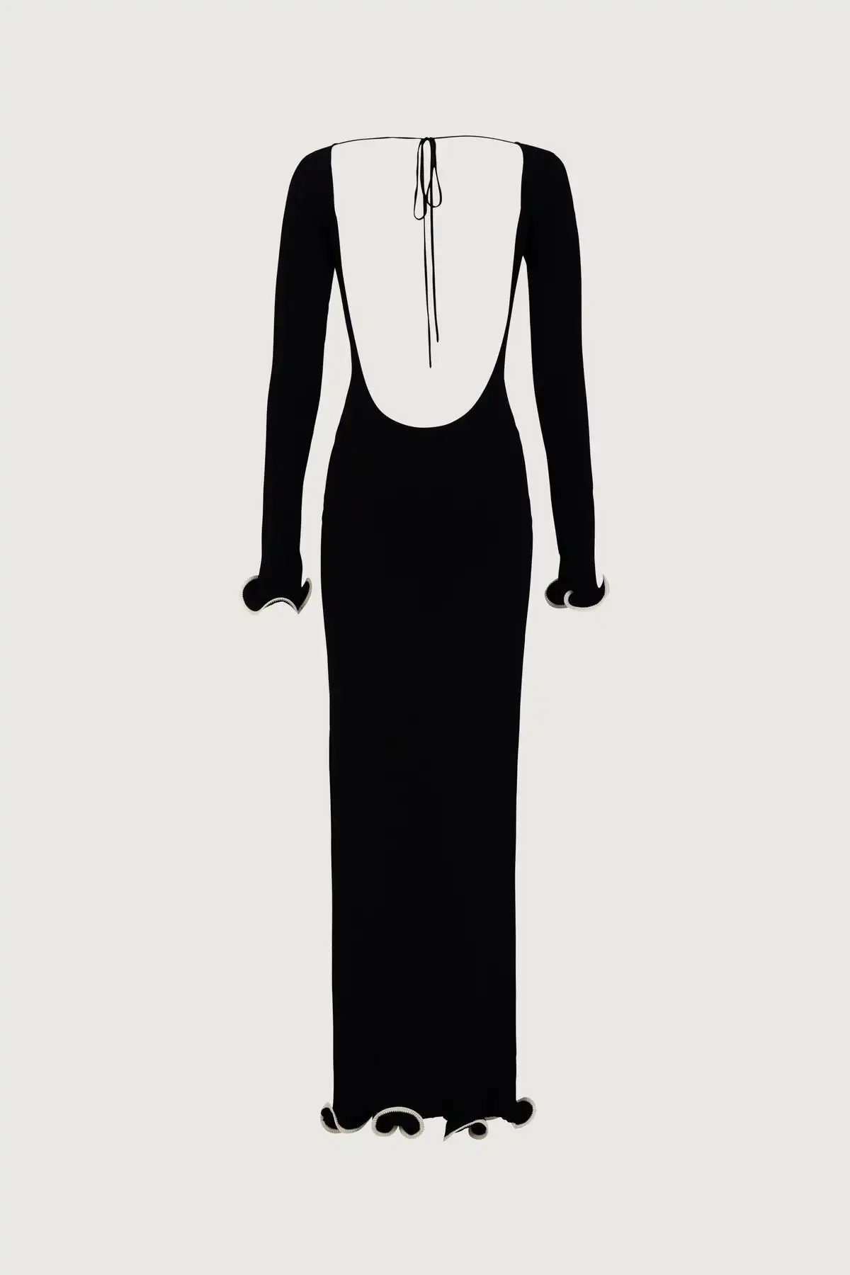 Knit Sweater Ruffled Long Dress Women Backless Fashion Ribbed Long Sleeve Elegant Party Dress Female Knitwear Autumn Dress