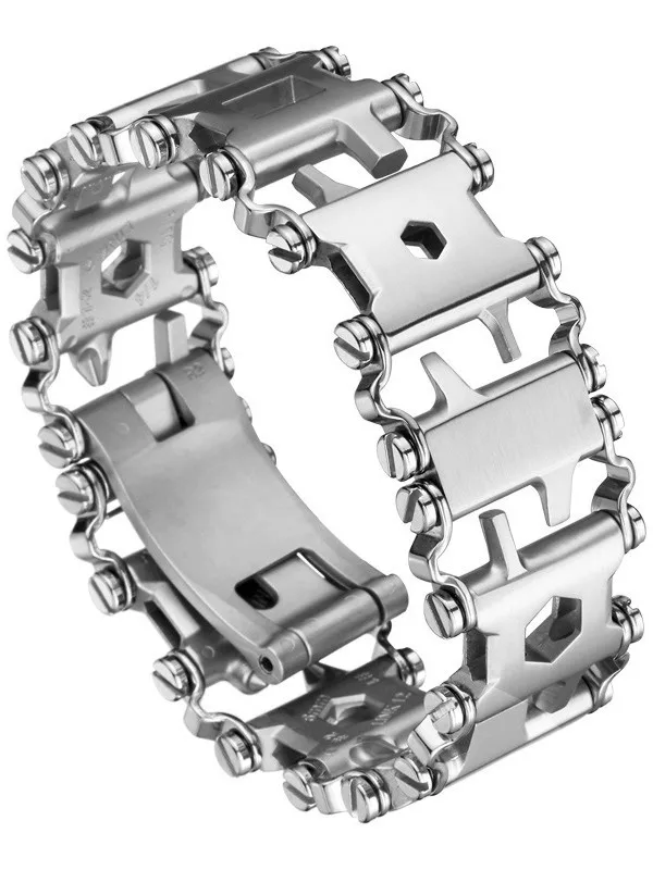 스테인리스 스틸 생존 멀티툴 팔찌, 캠핑 하이킹 장비용 통합 키트가 포함된 29..