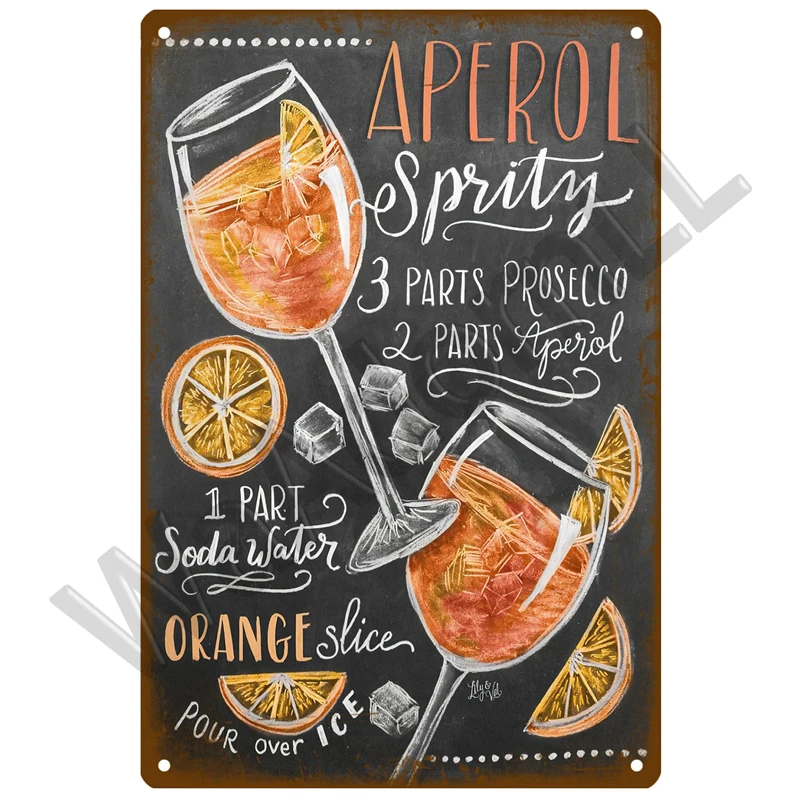 Description Picture 5 of itemMetal Sign Vintage Tin Sign Decorations Gin & Tonic Cocktail Plate Decorative Poster Plaque Retro Bar Kitchen Home Wall Decor