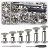 Chicago Screw Leather Rivets Assorted Screw Rivets M5 Chicago Binding Screws for Decorating PU Craft Belts(110PCS)A 1