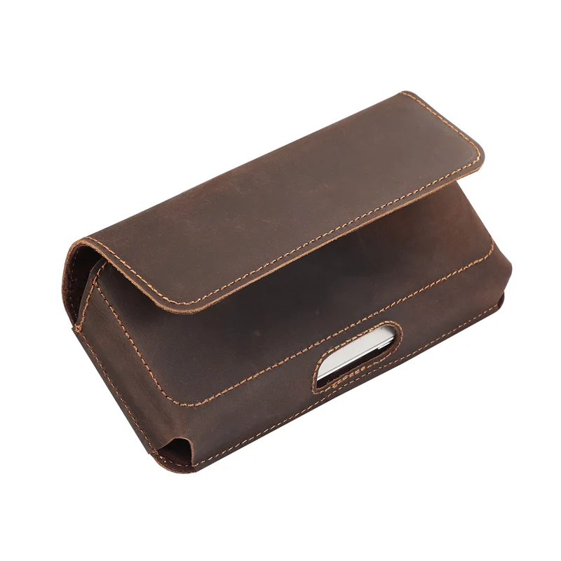Premium Genuine Leather Phone Holster with Belt Clip