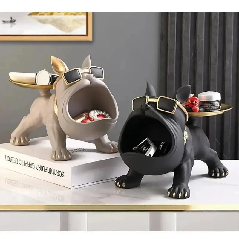 

Hot selling bulldog storage accessories entrance door key tray candy tray Nordic style home decoration