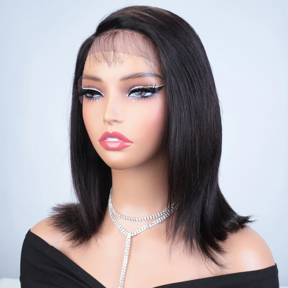 

Straight Brazilian Side Part Bob Lace Front Human Hair Wigs 13X6X1 Lace Front Transparent Human Hair Wigs Pre Plucked #27 #30