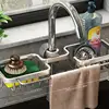 Kitchen Storage Rack Free Stamping Space Aluminium Kitchen Sink Drainage Rack Household Sponge Tap Drainage Hanging Basket Sink 3