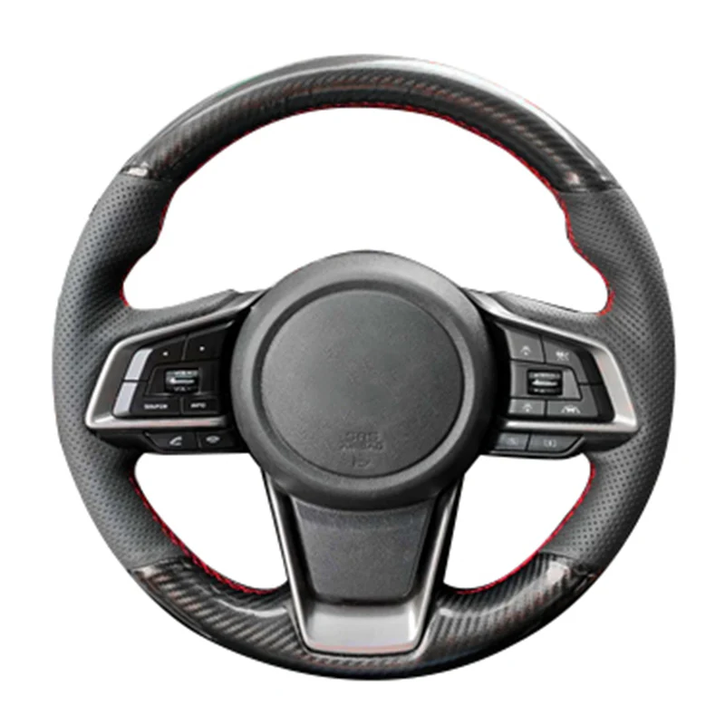 

Carbon Artificial Leather Braid Car Steering Wheel Cover For Subaru Forester 2019 Ascent 2019 Crosstrek 2018-2019 Accessories