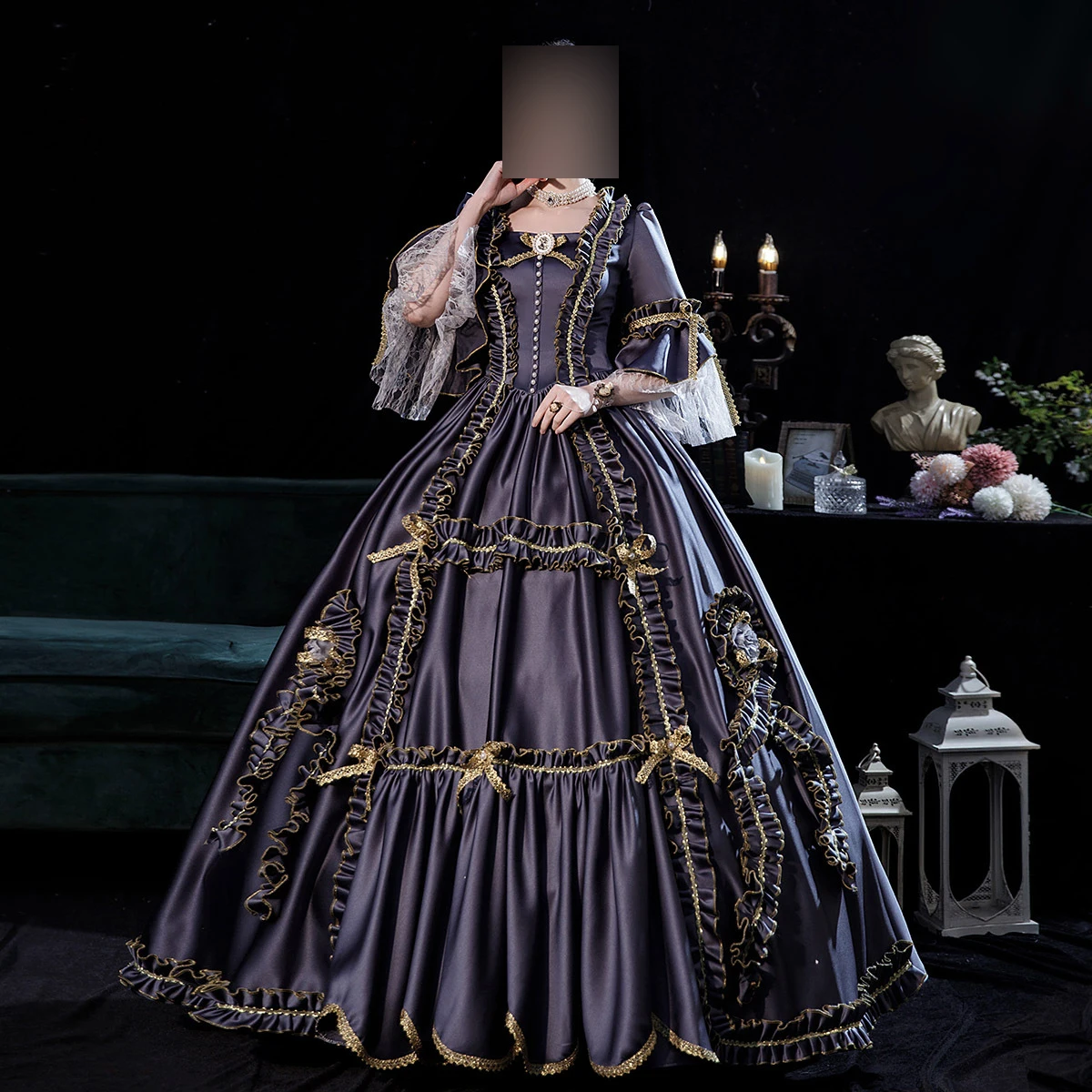 

GUXQD Ball Gown Medieval Victorian Costume Dresses Women Cosplay Masquerade Rococo Marie Vintage Evening Prom Party Gowns
